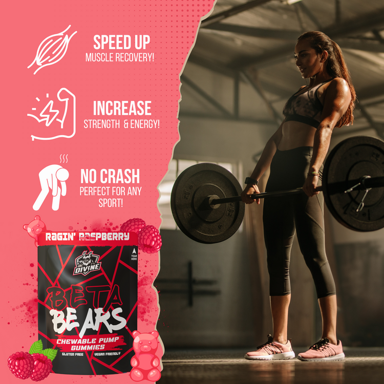 Beta Bears | Ragin' Raspberry Flavored Pump Gummy | 100 Gummies, 20 Servings